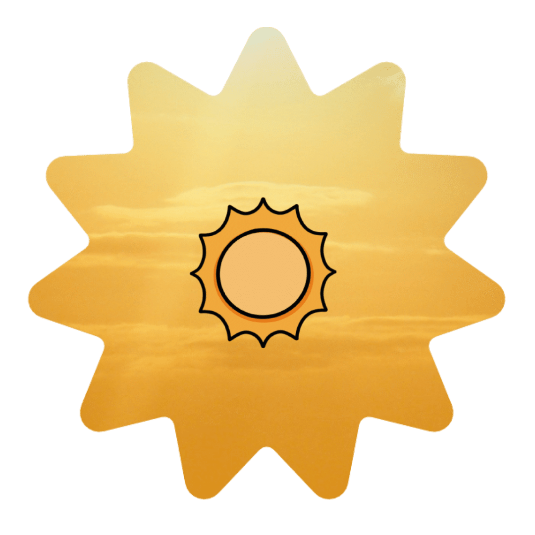 icône solei sur fond de ciel jaune